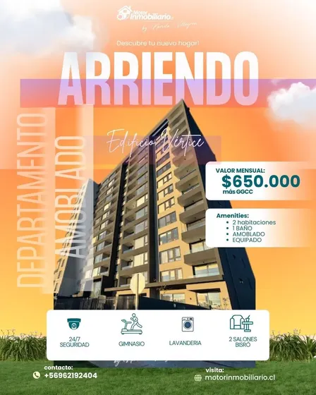 Arriendo Departamento 2 Dormitorios Temuco 1 Estacionamiento