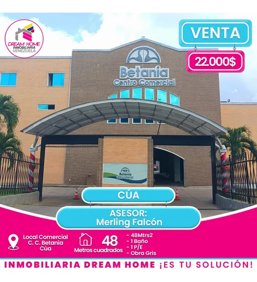 Local En Venta  Centro Comercial Betania  Cúa