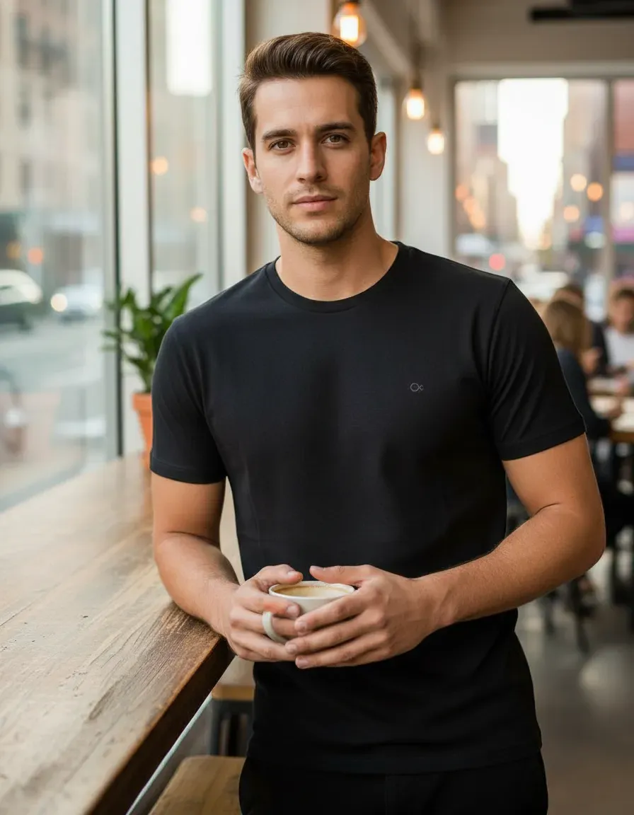 Camiseta Masculina Básica Slim Algodão - Várias Cores Ogochi