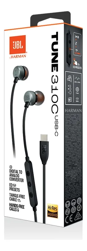 Fone de Ouvido Com Fio Tune 310C USB-C JBL - Preto