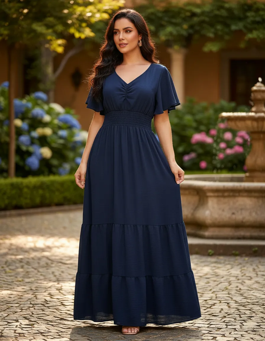 Vestido Longo Feminino De Manguinhas Multiuso De Luxo