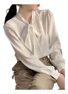 Blusas con moño al frente hotsell