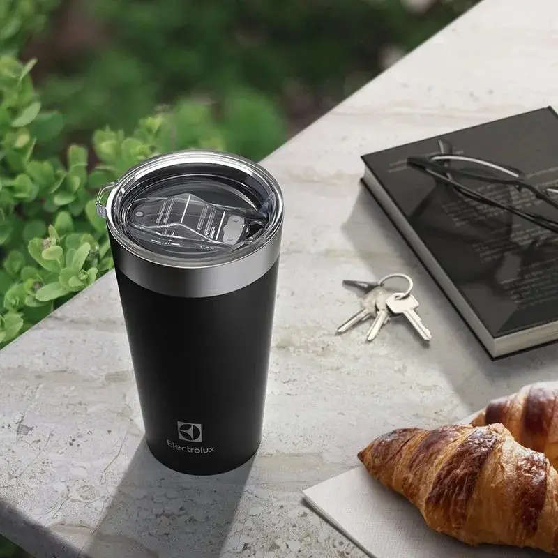 Copo Térmico Electrolux 560ml Tampa Hermética Preto Fosco