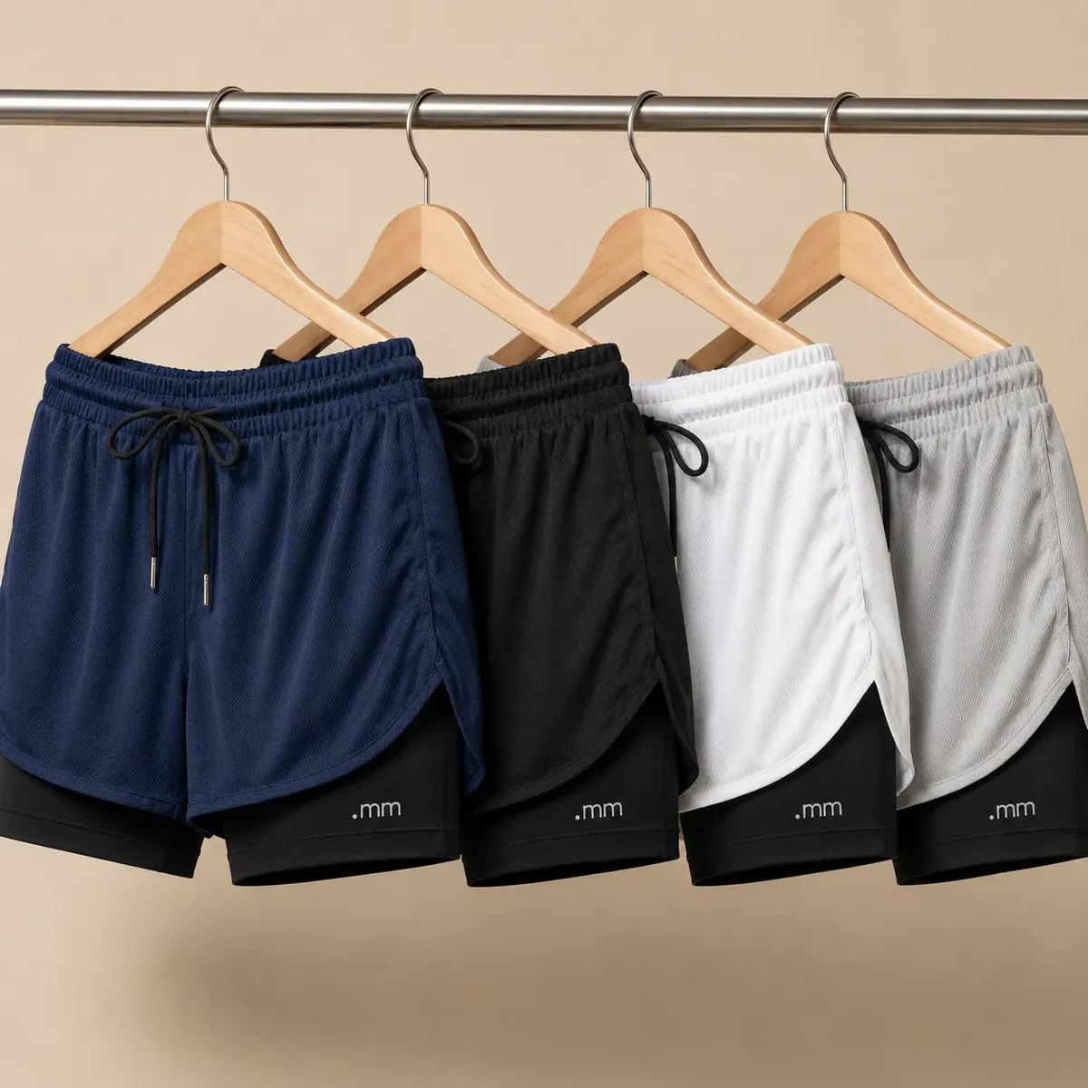Kit 4 Short Fitness Feminino 2 Em 1 Compressão Cintura Alta