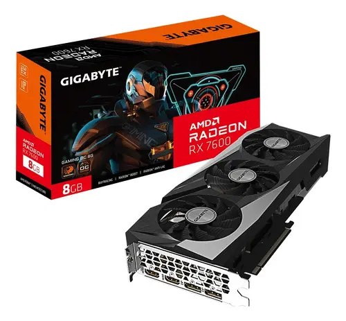 Placa De Vídeo Rx 7600 Gaming Oc 8g Amd Radeon Gigabyte, 8gb, Gddr6, 128bits, Rgb - Gv-r76gaming Oc-8gd