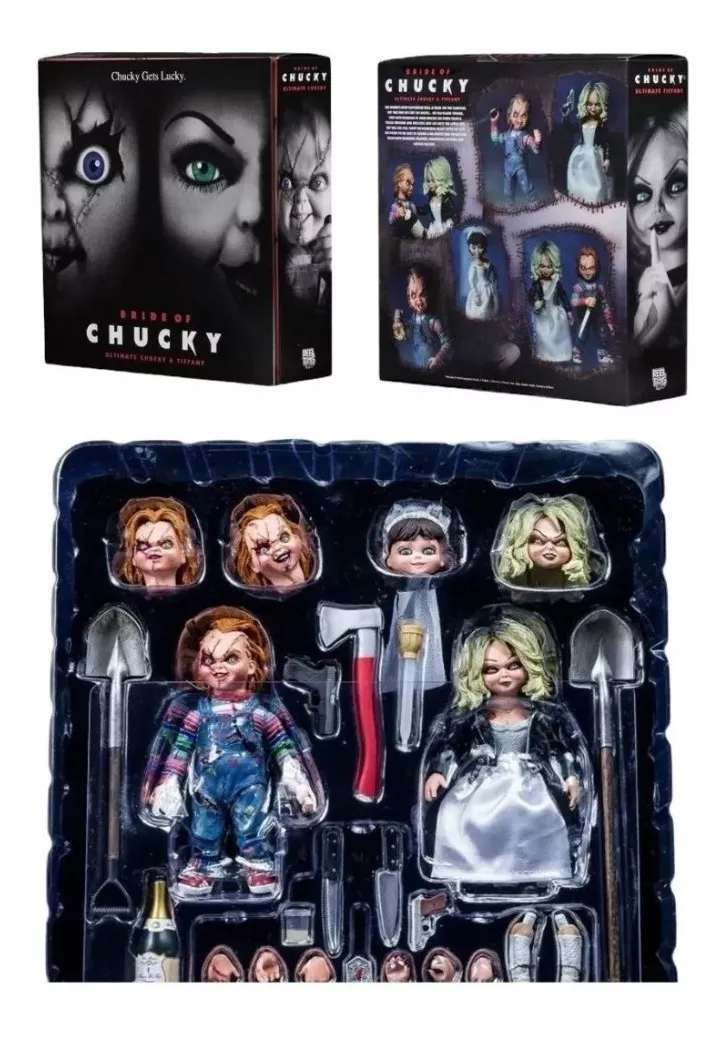 Bonecos Filme A Noiva de Chucky Tiffany e Chuky Neca