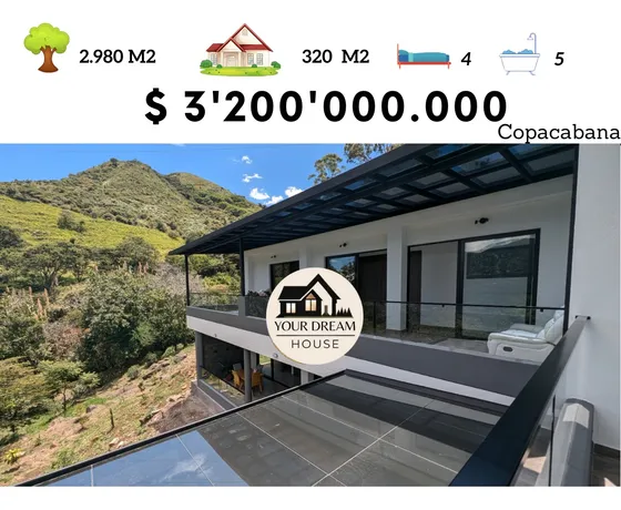 Finca Para Estrenar En Copacabana Moderna Y Con Magnifica Construcción