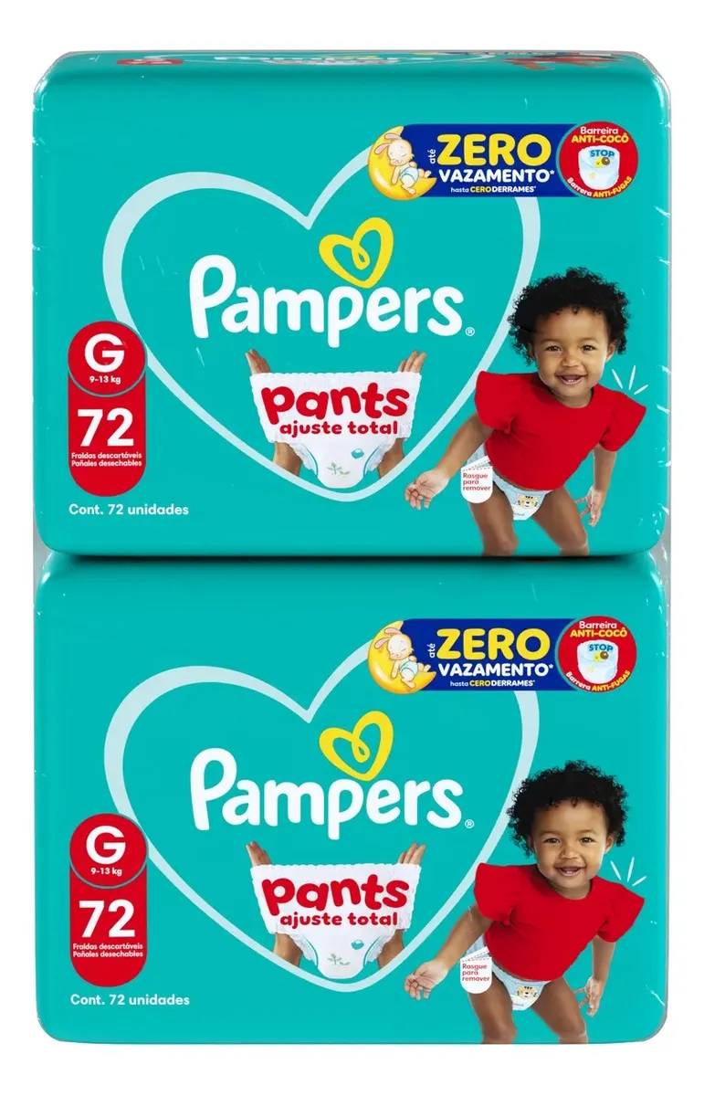 Fralda Pampers Pants Ajuste Total Tamanho G 144 Unidades