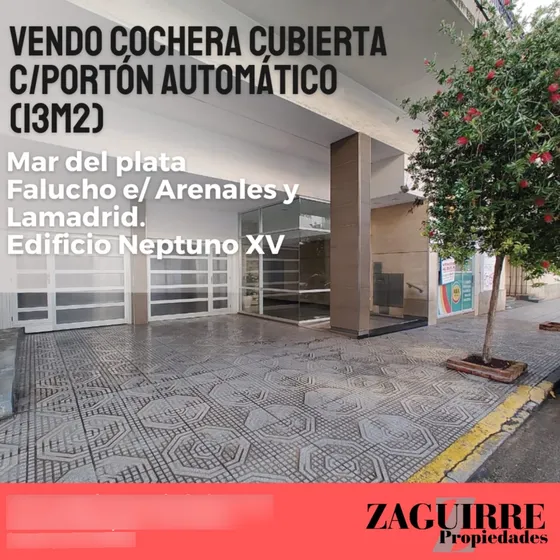 Alquilo Cochera Cubierta En Planta Baja C/ Portón Automático. Mar Del Plata. Falucho E/ Arenales Y Lamadrid. Edificio Neptuno Xv!! $ 13.000.- X Día!