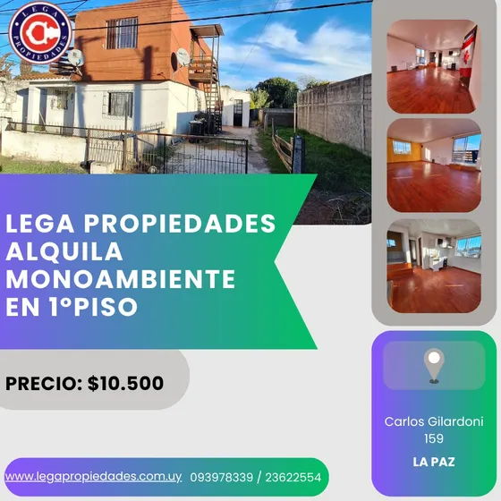 Lega Propiedades Alquila Monoambiente En 1º Piso Por Escalera.