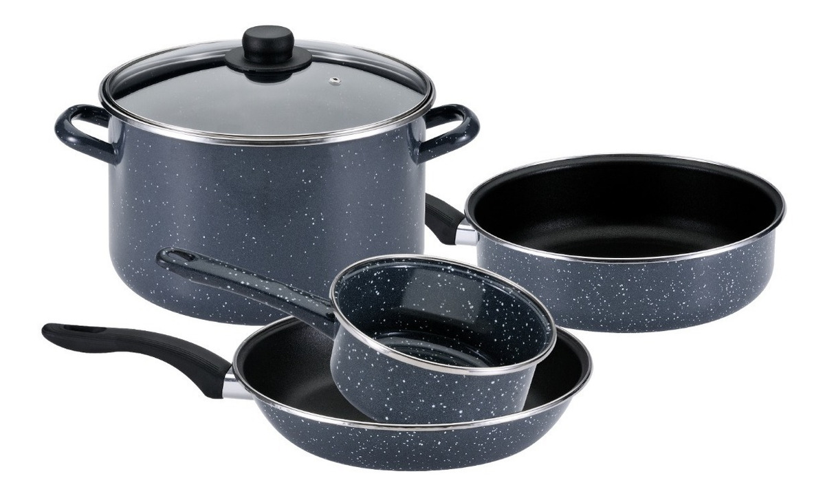 Batería De Cocina Ekco 5 Pzas De Acero Esmaltado Color Gris Meses sin intereses Batería De Cocina Ekco 5 Pzas De Acero Esmaltado Color Gris Meses sin intereses