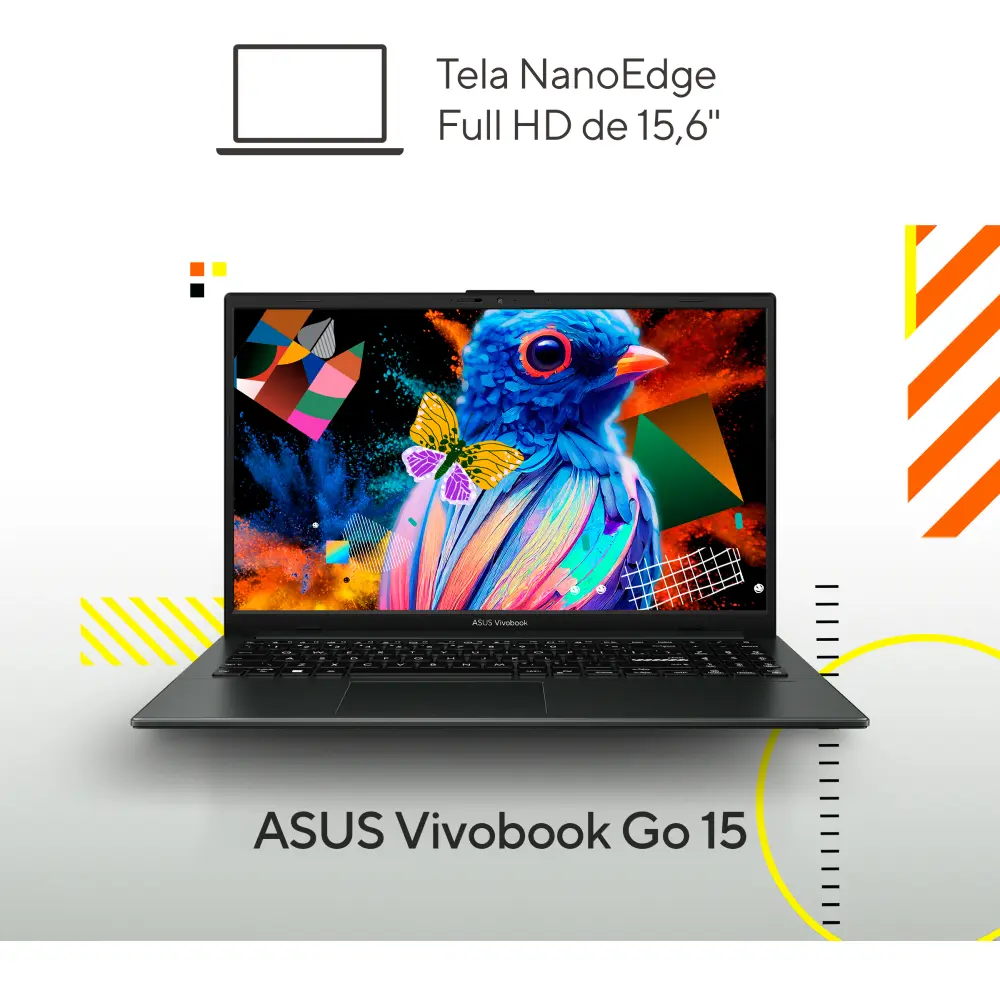 Notebook Asus Vivobook Go 15 Amd Ryzen 5 7520u 16gb 512ssd Mixed Black Preto
