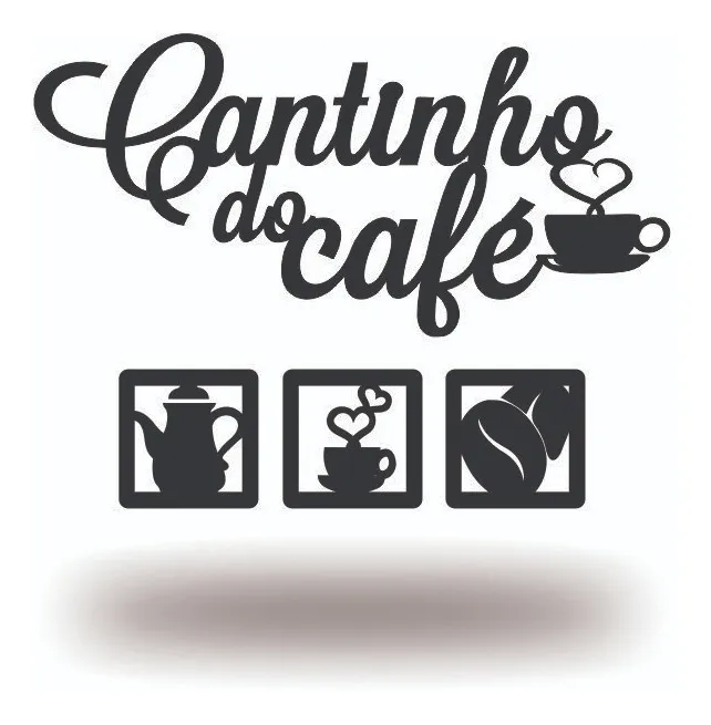 Kit Cantinho Do Café 4 Peças 30cm Decoração Cozinha Mdf 3mm
