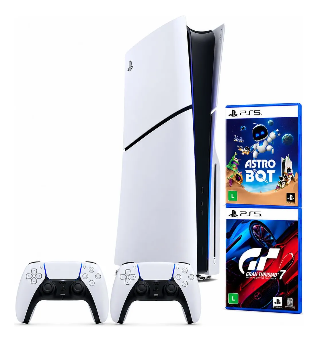 Console Playstation Slim 1tb Midia Fisica 2 Controles Nfe
