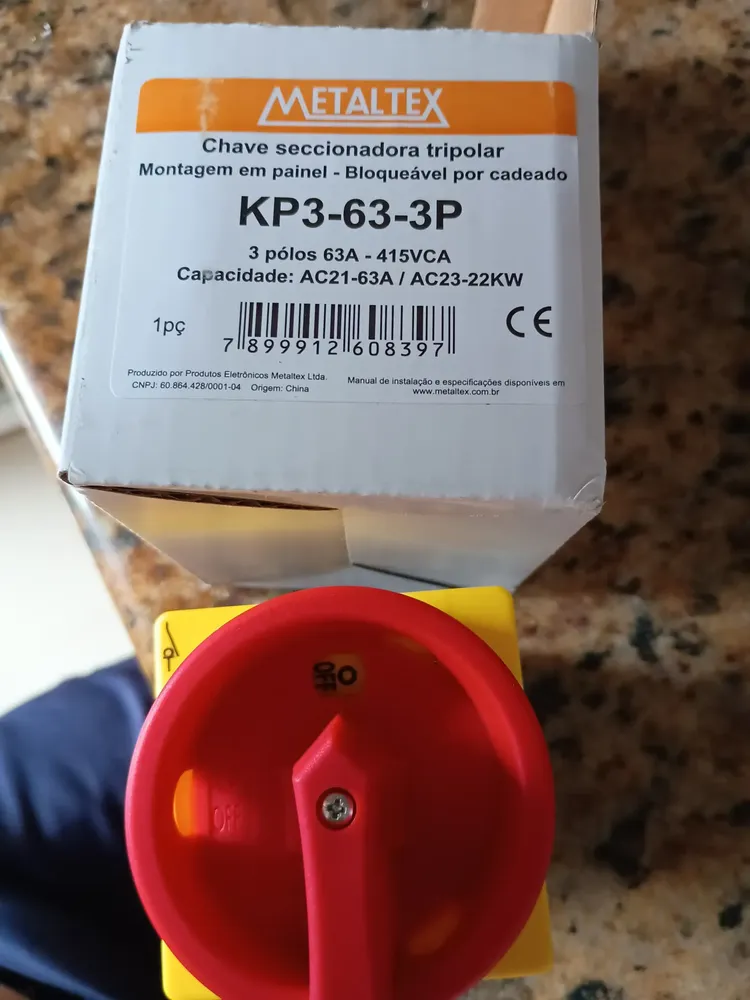 Chave Seccionadora 3 Pólos Kp3-63-3p 63a Metaltex | MercadoLivre