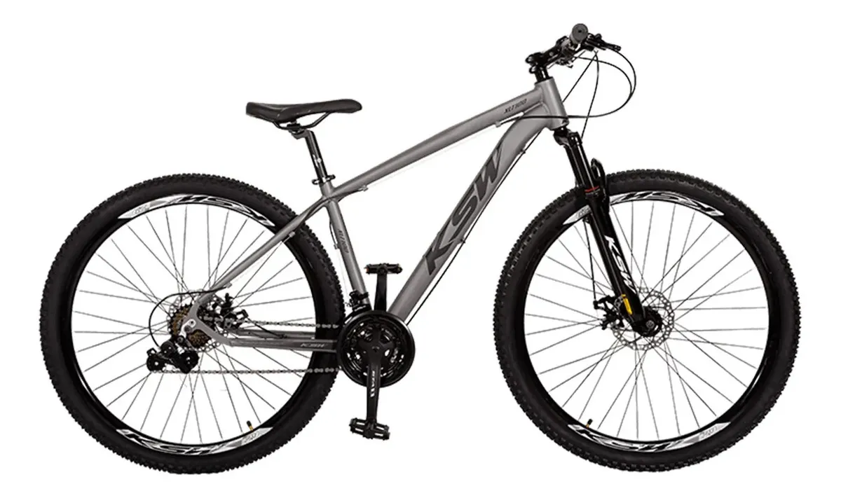 Bicicleta Aro 29 Ksw Xlt 100 24 Marchas Alumínio Freio Disco Cinza/preto 17