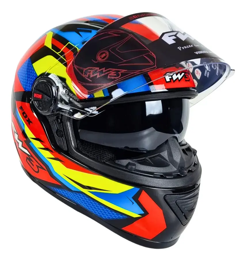 Capacete Fw3 Integral Fechado Gtx Fox C/ Óculos Interno Cor Laranja Tamanho do capacete 60
