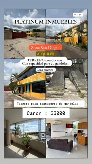 Ez Platinum Solocliente Alquila : Ubicación San Diego . Zona: Céntrico . Acceso Rápido A La Autopista . Terreno Para Transporte De Góndolas. Con Capacidad
