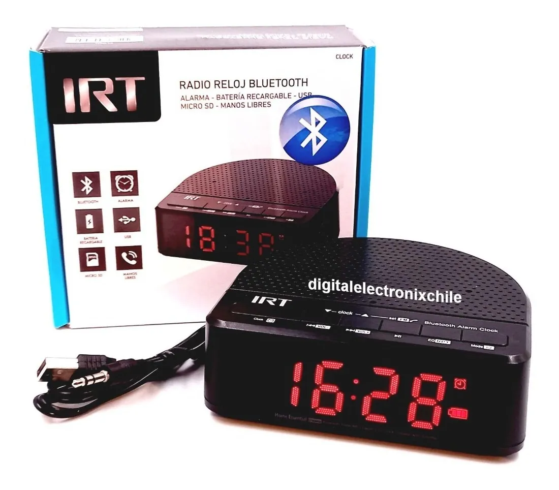 PRODUCTO AGOTADO Radio Reloj Despertador Irt Bluetooth Fm Micsd