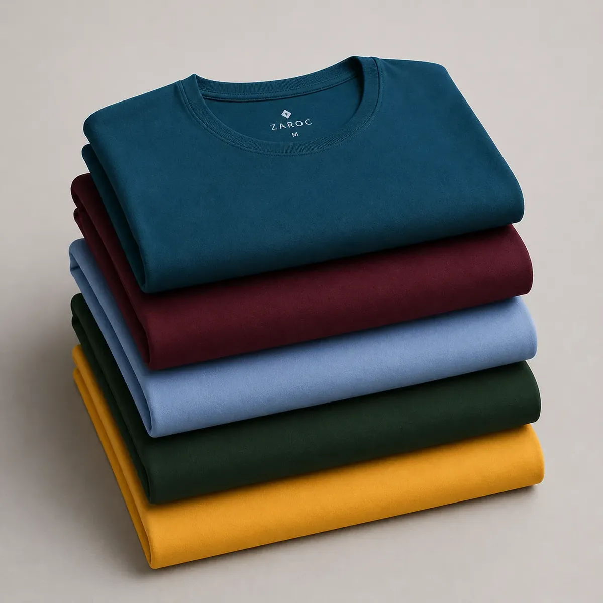 Kit 5 Camisetas Masculinas Slim Básicas Coloridas Premium
