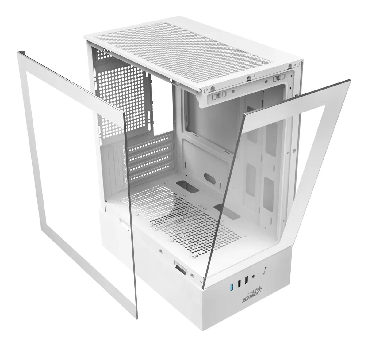 GABINETE SENTEY H10 WHITE VIDRIO TEMPLADO