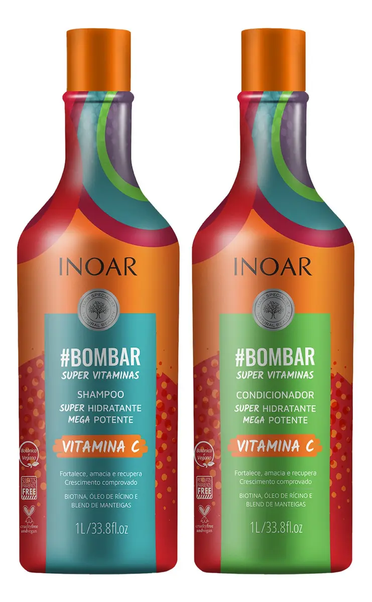 Inoar Kit bombar shampoo e condicionador 1 L