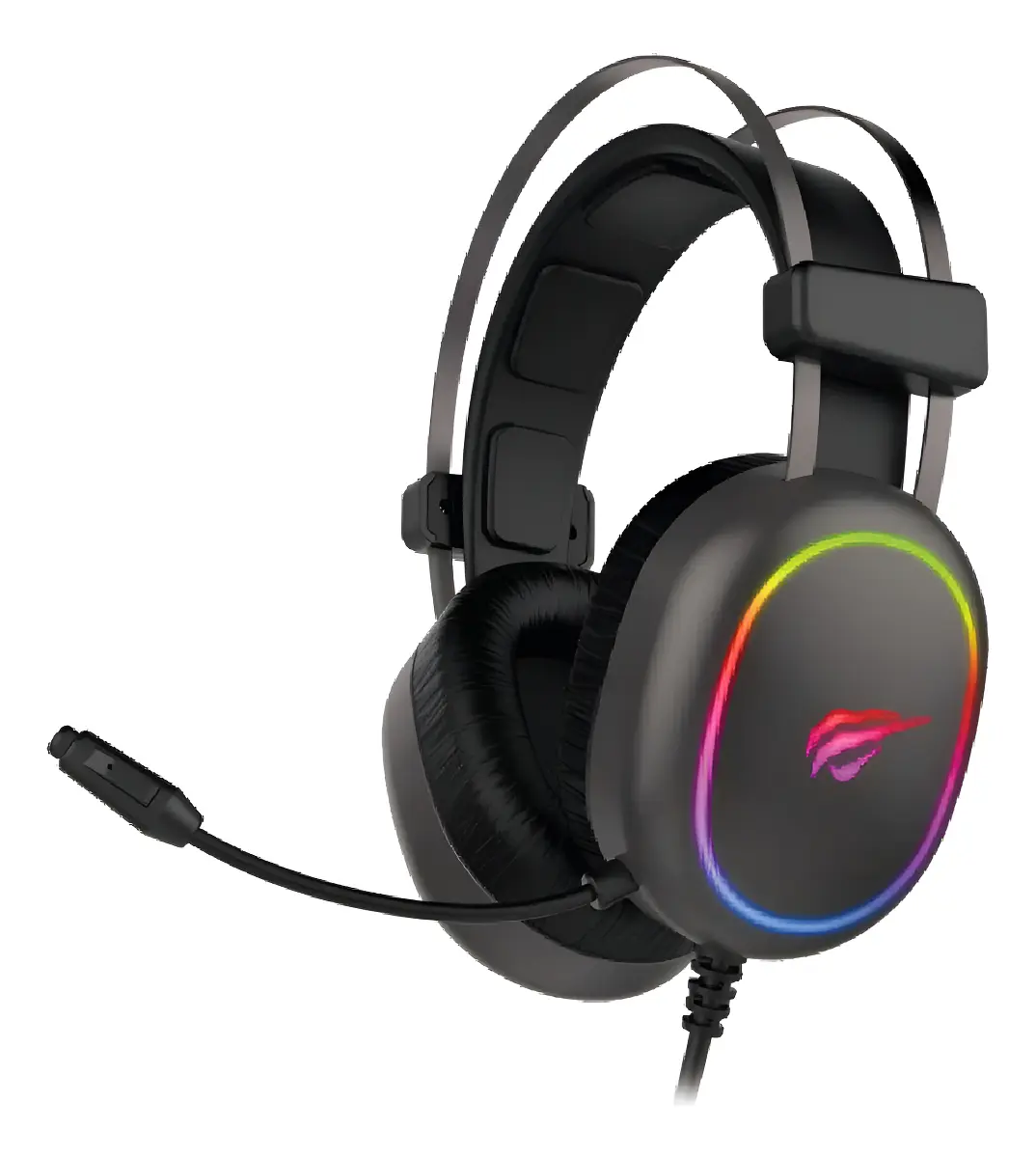 Headset Gamer Havit H2016D Com RGB e Microfone Flexível Para PC
