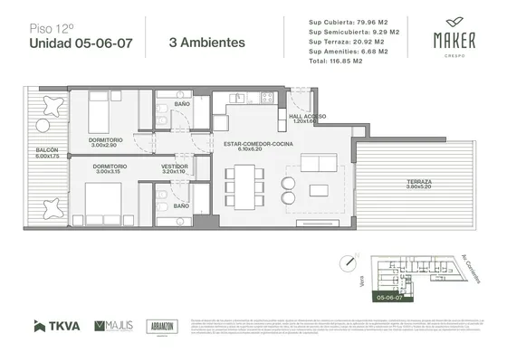 Departamento De 3 Ambientes En Venta En Villa Crespo
