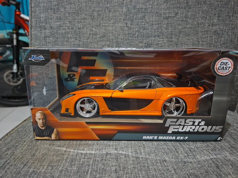 Miniatura Han's Mazda Rx-7 Velozes E Furiosos Jada 1/24 Laranja