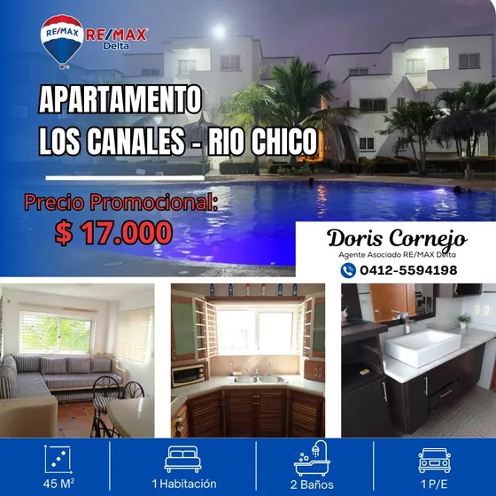 Venta Apartamento Vacacional Piso 1, Conj. Puerta Del Mar La Playa, Los Canales De Rio Chico