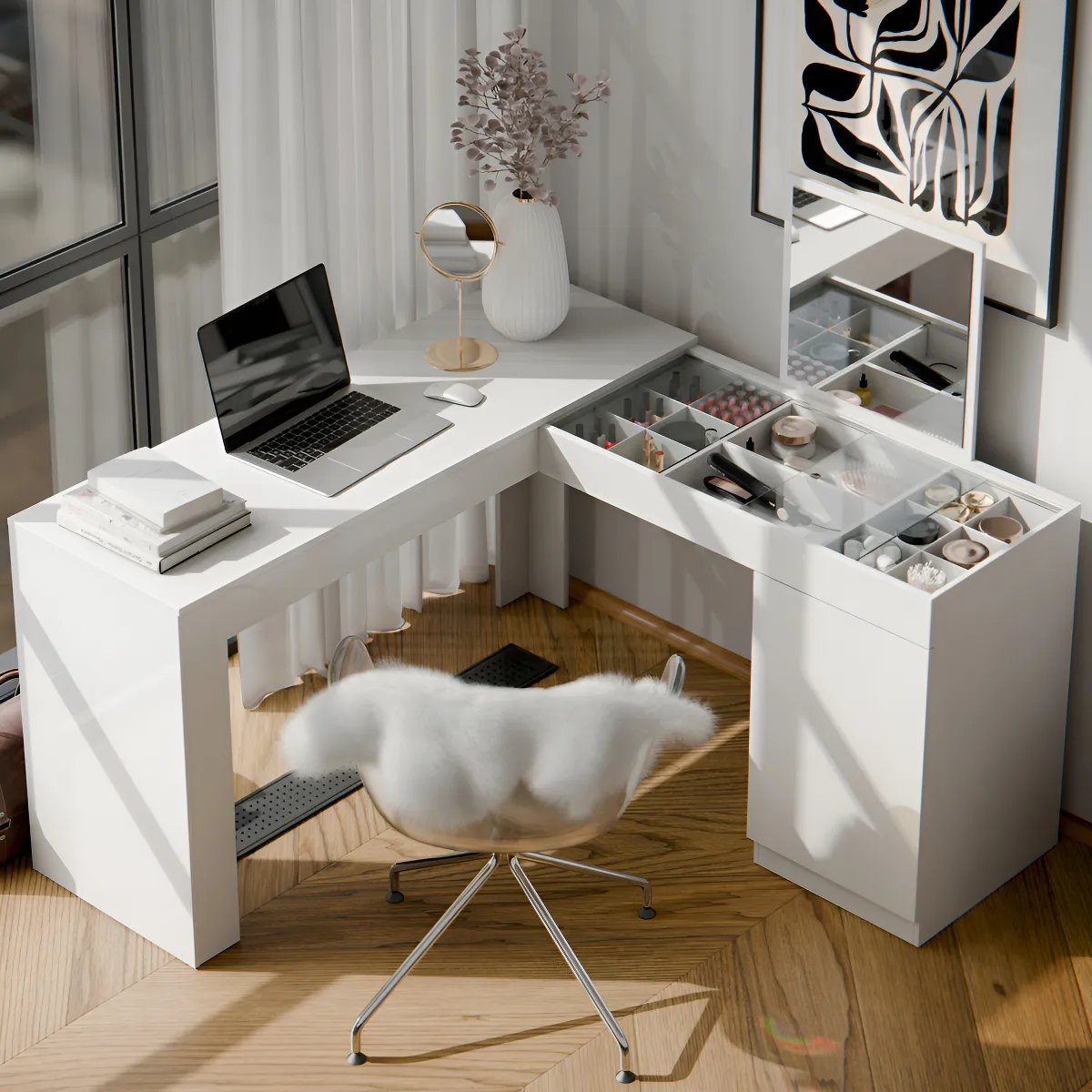 Escrivaninha Penteadeira De Canto 3003023 Branco MBL