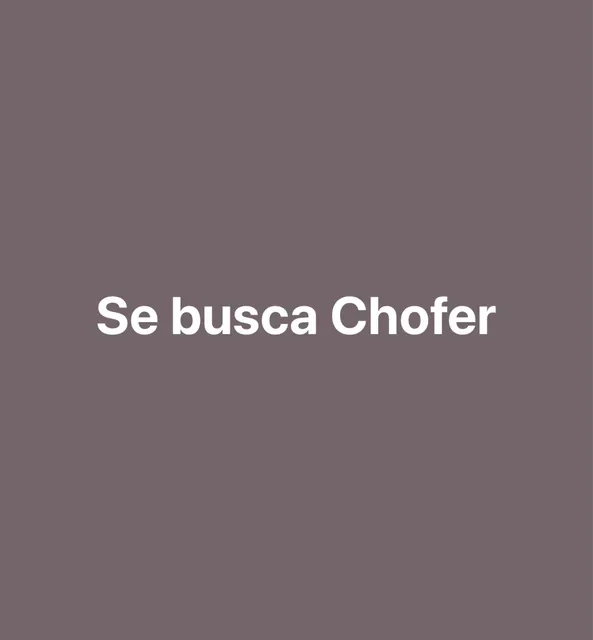 Se Busca Chofer