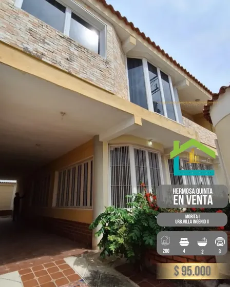 En Venta Quinta Ubicado En: Urb. Villa Ingenio Ii, Sector La Morita I. Municipio Santiago Mariño. Edo. Aragua 200,00 Mtrs2 De Terreno 290,00 Mtrs2 De Construcción Distribuidos De La Siguiente Mane