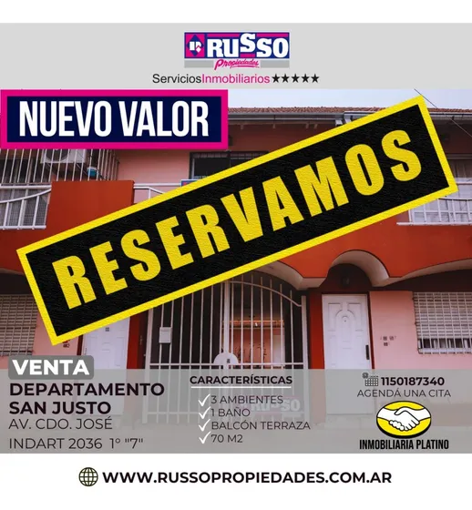 Venta Departamento 3 Ambientes San Justo
