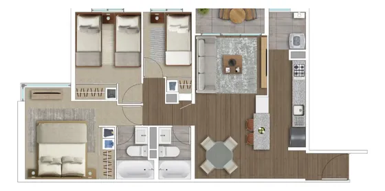 Departamento 3d/2b En 1er Piso, Condominio Alta Vista