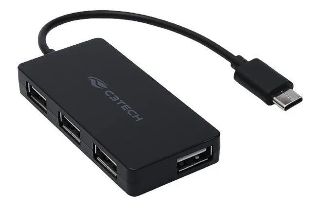 Hub Usb 2.0 4 Portas Usb-usbc Hu-c200bk C3 Tech