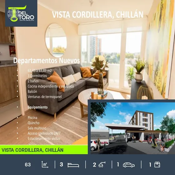Departamentos Nuevos En Venta De 3 Dorm. En Chillán