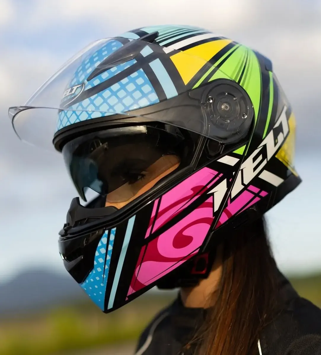 Capacete Helt Escamoteável Hippo Glass Hunter Com Óculos — foto 4