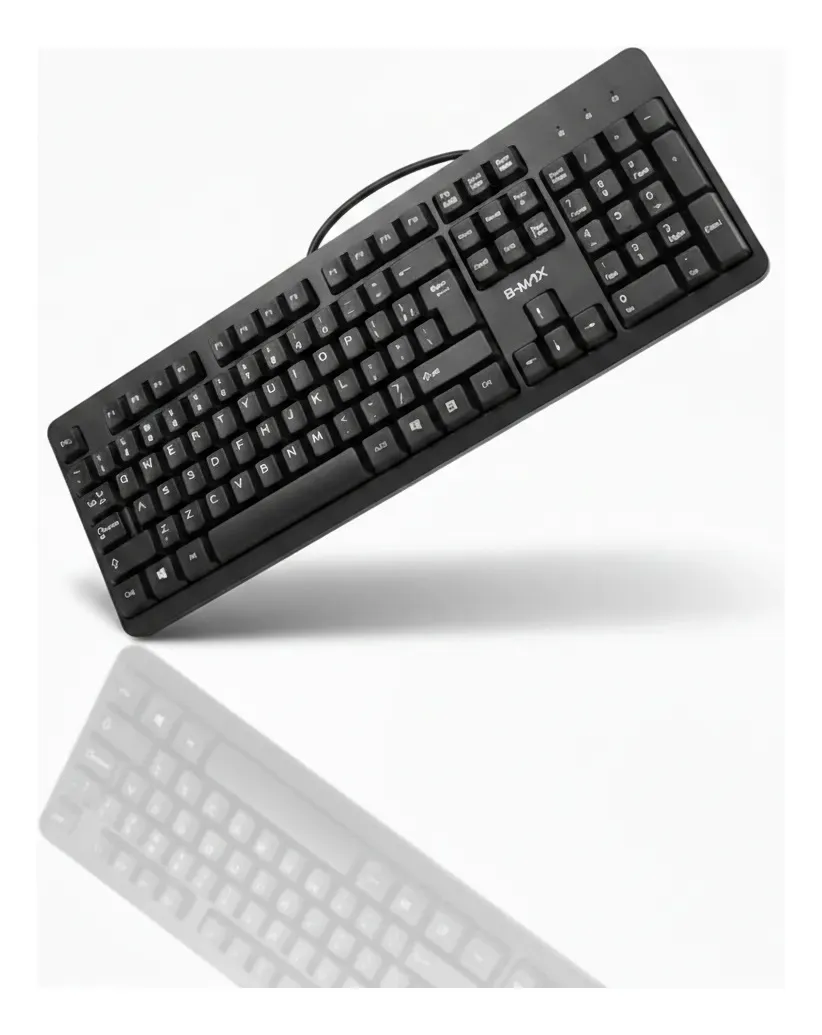 Teclado USB Com Fio B-Max BM-T02 ABNT2 Silencioso Ergonômico Preto
