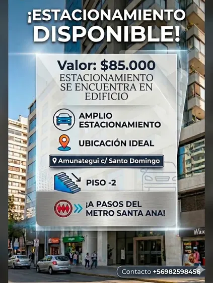 Estacionamiento Santiago Centro Amplio Y Seguro En Edificio