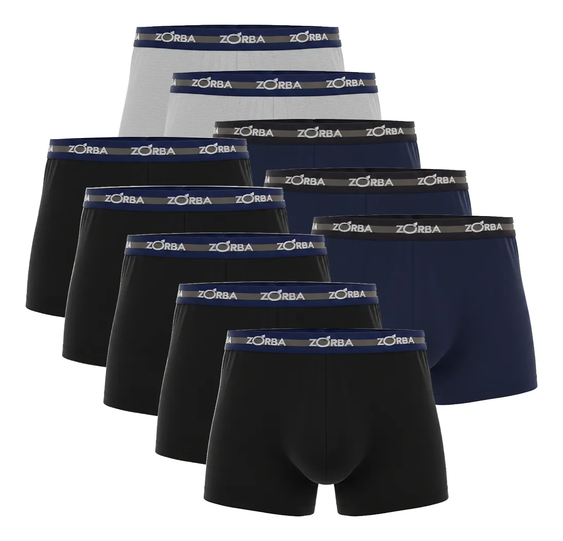 Kit Com 10 Cuecas Boxer Zorba Algodão Masculina Original