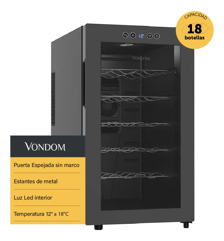 Cava De Vinos Vondom 18 Botellas Espejada Sin Marco