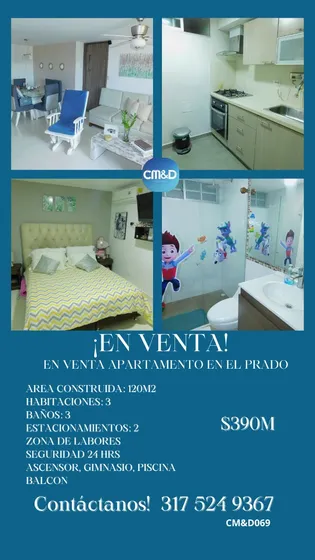 En Venta Hermoso Apartamento En El Prado!