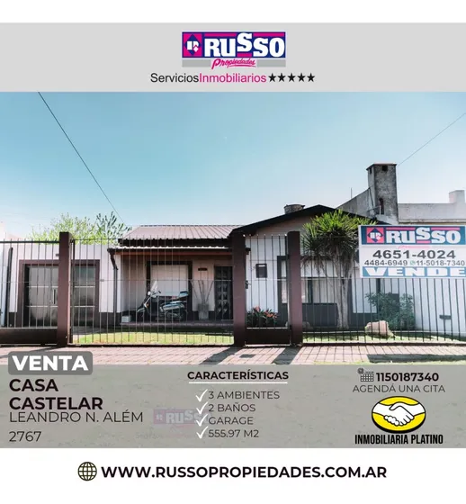 Venta Casa 3 Ambientes Castelar