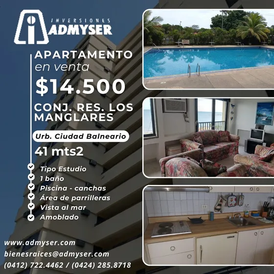 Apartamento Tipo Estudio, Edif Los Manglares 