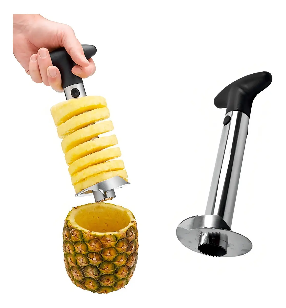 Descascador Fatiador De Abacaxi Em Aço Inox Espiral Pratico
