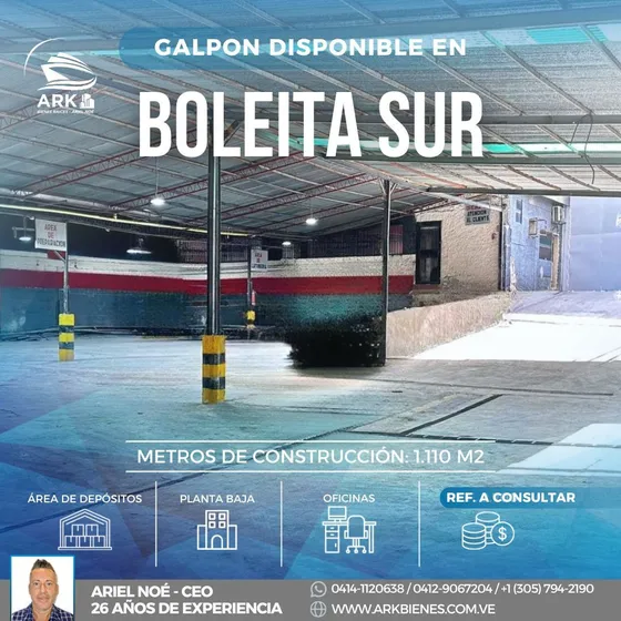 (#1137) Galpon De 1.110 M2 En Boleita Sur, Caracas