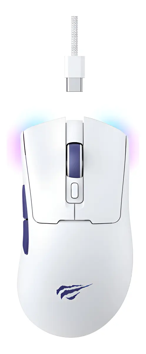 Mouse Usb Preto Com 7 Botoes - Havit Ms966se Sem Fio 10kdpi Cor Branco
