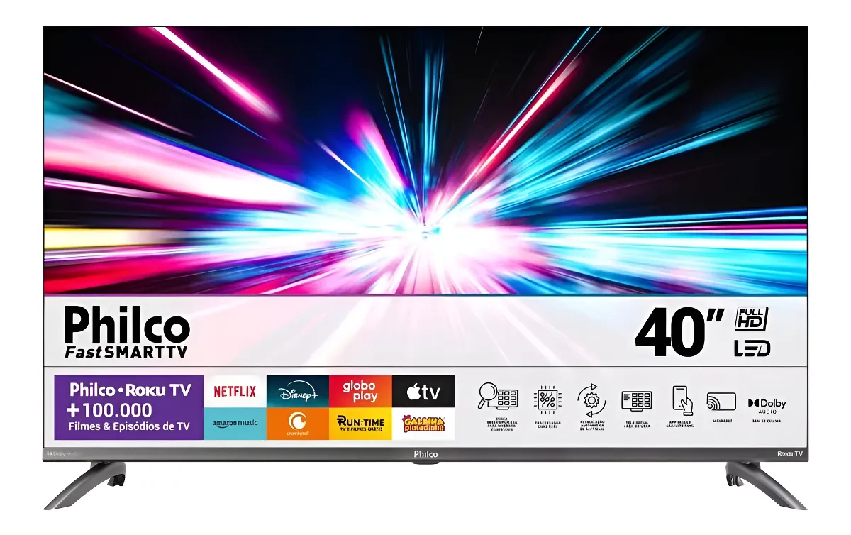Smart Tv 40 Philco Ptv40m9gr2cgb Roku Tv Led Dolby Audio