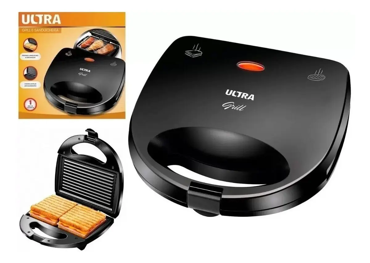 Grill Sanduicheira Misteira Ultra Prensa Mondial S-13 Cor Preto